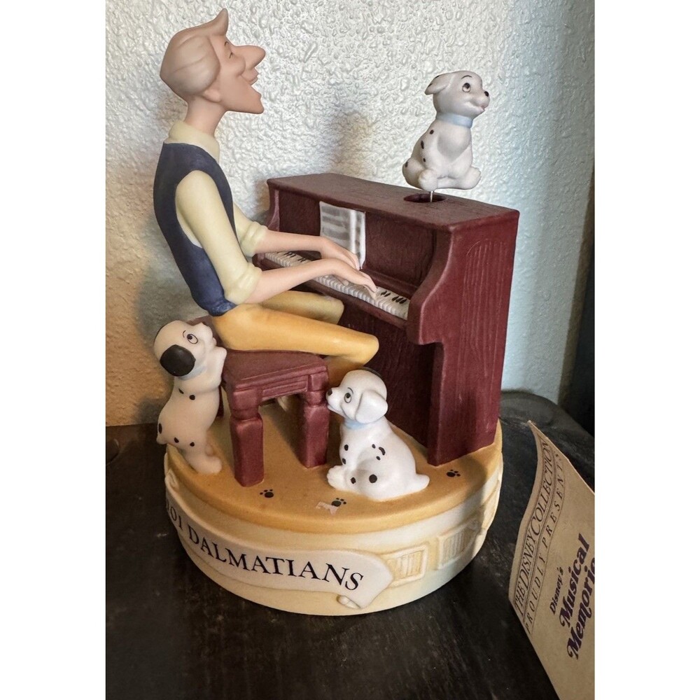 Disney Musical Memories 101 Dalmatians Roger Piano Music Box Figurine LE